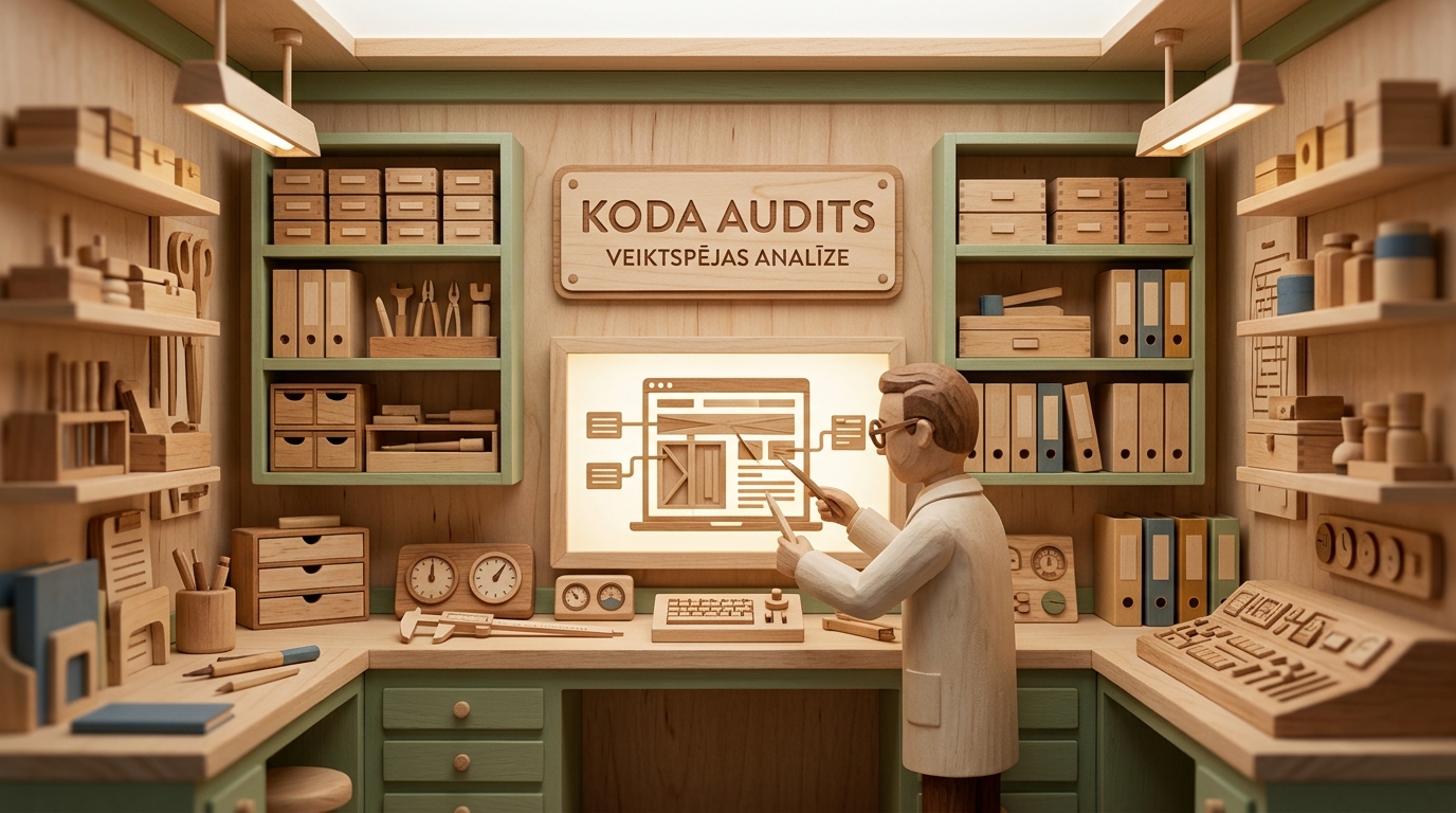 Mājaslapas koda audits pret vizuālajiem būvētājiem reālā uzņēmuma piemērā