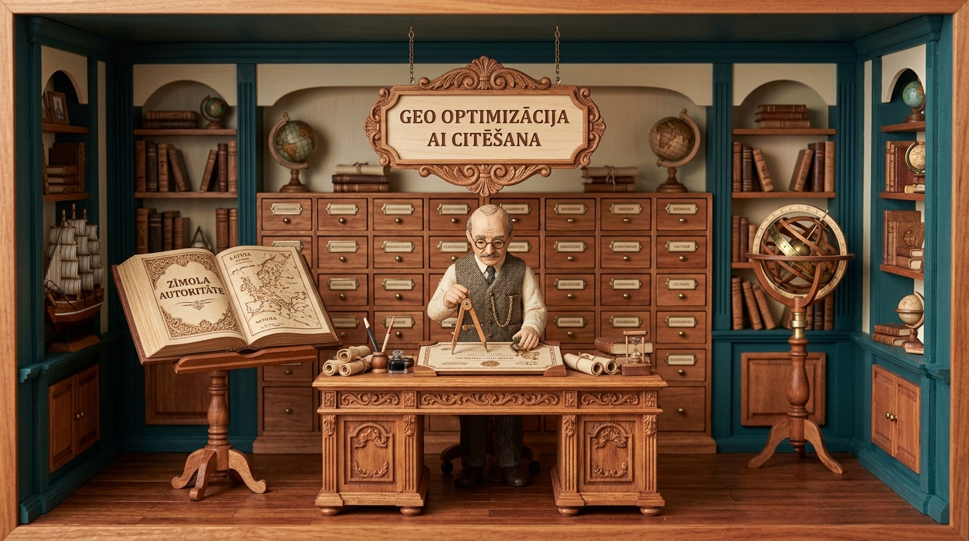 GEO optimizācija un zīmola autoritātes nostiprināšana AI meklētāju indeksos