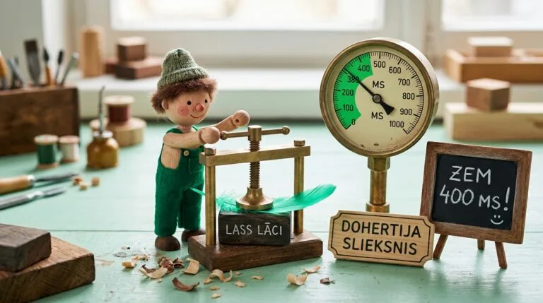 Dohertija 400ms sliekšņa ieviešana uzņēmuma mājaslapā un liekā koda likvidēšana