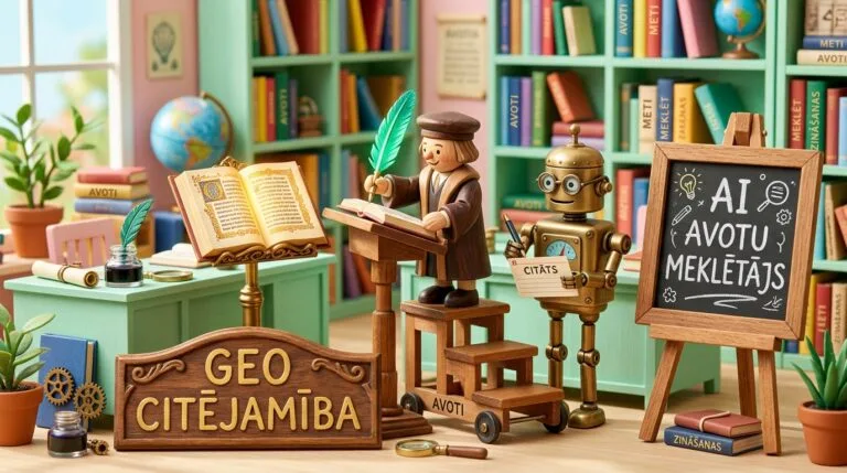 GEO optimizācija un satura fragmentu citējamība AI meklētāju asistentos