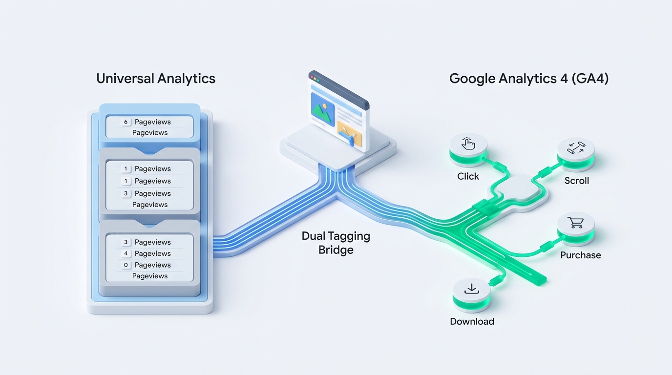 Universal Analytics un Google Analytics 4 salīdzinājums ar paralēlo uzskaiti