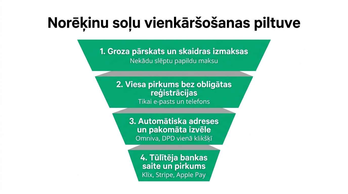 Norēķinu procesa vienkāršošanas un optimizācijas piltuve