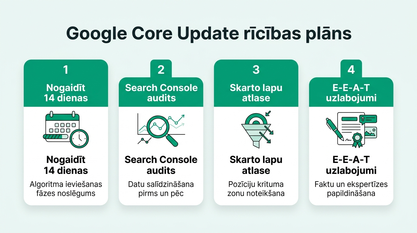 Rīcības plāns Google pamatalgoritma atjauninājumu laikā