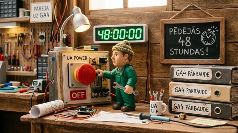 Pēdējās 48 stundas pirms Universal Analytics izslēgšanas un tūlītējā GA4 gala pārbaude