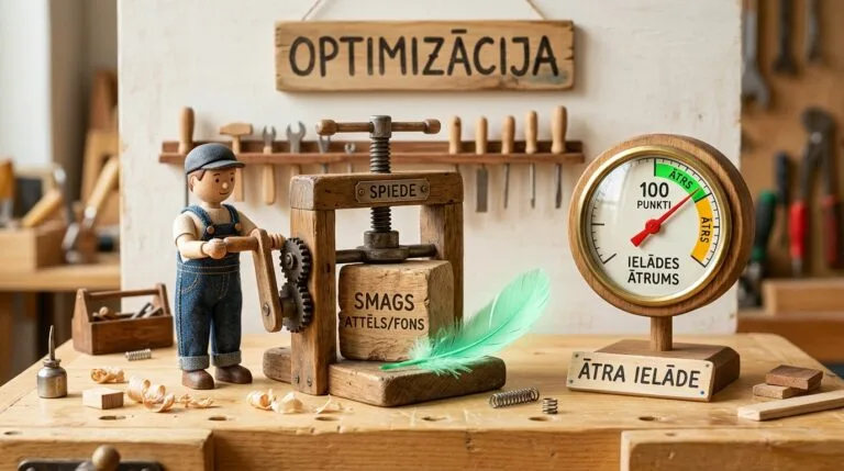 Attēlu un Fontu Optimizācija WordPress Vidē Mobilajam PageSpeed un Core Web Vitals