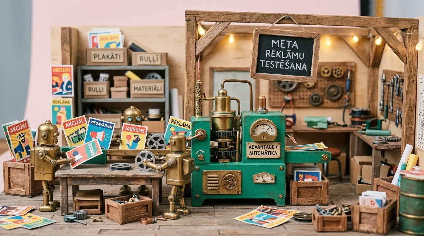 Meta Ads Advantage Plus kampaņu automatizācija un radošo materiālu testēšanas stratēģija