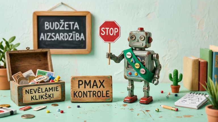Performance Max kampaņu optimizācija un negatīvo atslēgvārdu vadība nevēlamu klikšķu apturēšanai